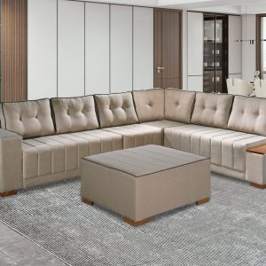 Estofado Canto 639088 Veludo Bege